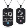 SunnyHouse Jewelry His & Hers Matching Set Couple Pendant Necklace My Sun and Stars Moon of My Life Dog Tag in a Gift Box