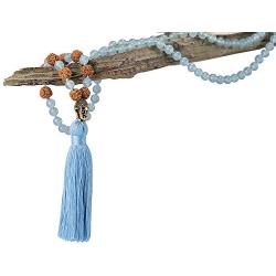 Self-Discovery Prayers Rudraksha 108 Japa Mala Meditation Beads Yoga Necklace with Tassel