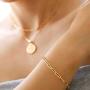 Turandoss Gold Paperclip Link Chain Necklace Bracelet Set, 14K Gold Plated Dainty Oval Link Chain Necklace Bracelet Anklet Paperclip Chain Gold Jewelry Set for Women Girls