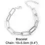 N/Q 18K Gold Silver Plated Chunky Chain Choker Necklace Bracelet for Women Girls Punk Geometric Oval Link Paperclip Punk Jewelry Set N/Q 18K Gold Silver Plated Chunky Chain Choker Necklace Bracelet for Women Girls Punk Geometric Oval Link Paperclip Punk Jewelry Set