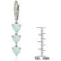Sterling Silver Genuine and Created Gemstone Heart 3-Stone Dangle Earrings