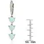 Sterling Silver Genuine and Created Gemstone Heart 3-Stone Dangle Earrings Sterling Silver Genuine and Created Gemstone Heart 3-Stone Dangle Earrings