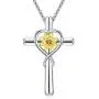 KUTOLAKI Sunflower Cross Necklace for Women, Silver Chain Necklace Flower Jewelry Necklaces, Christmas Gifts for Wife, Mother, Girls KUTOLAKI Sunflower Cross Necklace for Women, Silver Chain Necklace Flower Jewelry Necklaces, Christmas Gifts for Wife, Mother, Girls