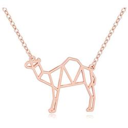 MANZHEN Geometric Origami Camel Pendant Necklace Desert Animal Jewelry
