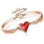 CDE Bracelet for Women Embellished with Crystals Bangle Bracelets 18K Rose Gold Plated Cuff Christmas Jewelry for Gift