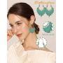Florideco 12 Pairs Bohemian Vintage Drop Earrings Retro Boho Dangle Earrings for Women Waterdrop Petal Leaf Earrings Set