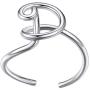 Personalized Silver Initial Letter Ring Open Ring Adjustable Women Statement Rings Party Jewelry 925 Sterling Silver A-Z 26 Letters Initial Name Rings for Women Men,Crystal or Twisted Style