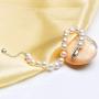 Pearl Bracelets for Women Freshwater Cultured White Round Sterling Silver Genuine Pearl Bracelet for Girls 6-6.5mm/6.5-7.5mm/7.5-8.5mm