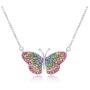 Crystal Pastel Butterfly Fairy Pendant Necklace for Women & Girls, Never Rust 925 Sterling Silver Natural and Hypoallergenic Chain with Free Breathtaking Gift Box for a Special Moment of Love
