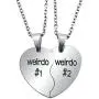 enhong BFF Necklace for 2,Teen Girls & Boys Gifts Stainless Steel Heart Friendship Necklace Set