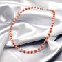 LZMEI 4mm Faux Crystal Glass Imitation Pearls Necklace Bracelet Earring Jewelry 3 Sets for Women Girls