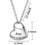 GISUNYE Cremation Urn Necklace for Ashes Urn Jewelry,Forever in My Heart Carved Locket Stainless Steel Keepsake Waterproof Memorial Pendant for mom & dad with Filling Kit (Aunt)…