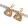 BSJELL Rattan Hoop Earrings Woven Handmade Straw Circle Drop Earrings Hammered Disc Stud Wicker Bohemian Lightweight Earrings for Women