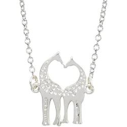 MIXIA Minimalist Double Kissing Giraffes Necklace Abstract Simple Animal Pendant