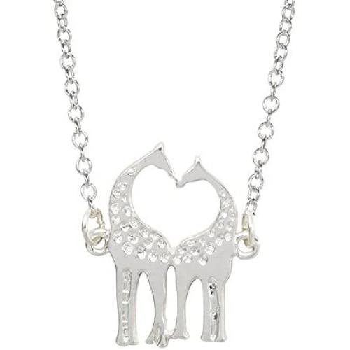 MIXIA Minimalist Double Kissing Giraffes Necklace Abstract Simple Animal Pendant