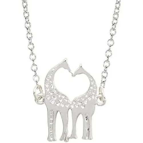 MIXIA Minimalist Double Kissing Giraffes Necklace Abstract Simple Animal Pendant
