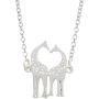 MIXIA Minimalist Double Kissing Giraffes Necklace Abstract Simple Animal Pendant
