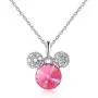 HERAYLI Mickey Mouse Pendant Necklace for Girls/Women,Made with Swarovski Crystal Lovely Women Necklace Jewelry Gift (Pink) HERAYLI Mickey Mouse Pendant Necklace for Girls/Women,Made with Swarovski Crystal Lovely Women Necklace Jewelry Gift (Pink)