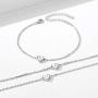 ChicSilver Personalized Heart Initial Bracelet, 925 Sterling Silver Letter Bracelet Fashion Dainty Heart Charm Bracelet for Women Girls(with Gift Box)
