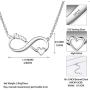 Besilver 925 Sterling Silver Mom and Child Necklace Mommy Infinity Love Mother Daughter Heart Necklace for Mother Grandma Daughter Son Birthday Anniversary