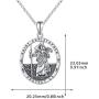 Oval St Christopher/Jesus Medal Necklace for Men Women, THRISHULA Sterling Silver Saint Christopher Protect US Oxidation Pendant Necklace Jewelry Gift 18+2(Gift Box Included)