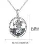 Oval St Christopher/Jesus Medal Necklace for Men Women, THRISHULA Sterling Silver Saint Christopher Protect US Oxidation Pendant Necklace Jewelry Gift 18+2(Gift Box Included)