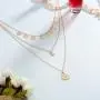 Taktik Boho Layered Coin Pendant Necklaces Gold Moon Necklace Chain Sequins Jewelry for Women and Girls Taktik Boho Layered Coin Pendant Necklaces Gold Moon Necklace Chain Sequins Jewelry for Women and Girls
