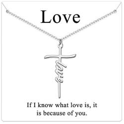 JSJOY Cross Necklace for Women Religious Gifts Cross Necklace Chain Faith Cross Pendant Necklace for Teen Girls