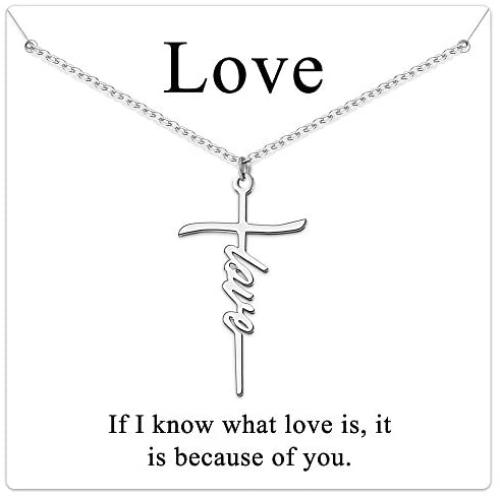 JSJOY Cross Necklace for Women Religious Gifts Cross Necklace Chain Faith Cross Pendant Necklace for Teen Girls
