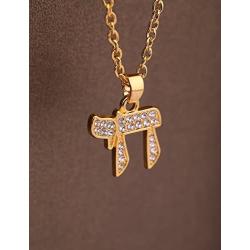 Dawapara Hebrew Letter Chai Pendant Good Luck Symbol Jewish Jewelry for Men Women