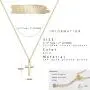Fettero Cross Necklace Faith Pendant 14K Plated Dainty Chain Minimalist Simple Tiny God Lords Prayer Religious Jewelry Gift
