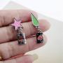 Anime Earrings HUNTER x HUNTER Hisoka Earrings Cosplay Stars Teardrop Poker Earring Stud for Women Men Earring Jewelry Gift Accessories