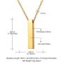 U7 Same Day Shipping Personalized Message Text Engrave Name Pendant Men Women Stainless Steel/18K Gold/Black Gun Plated His & Her Heart Bar/Disc Layering/Triple Vertical/4 Sided Cuboid Bar Necklace