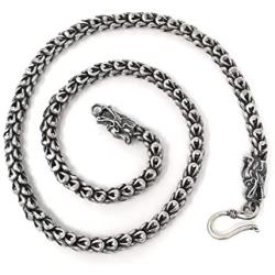 Sterling Silver Dragon Chain - Handmade Vintage 925 Necklace Thick Heavy Jewelry 18 to 32