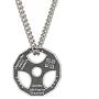 JAJAFOOK Unisex Fitness Gym Dumbbell Weight Lifting Plate Barbell Chain Pendant Charm Necklace