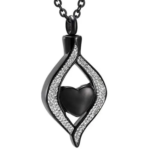 Cremation Jewelry for Ashes Stainless Steel Crystal Heart Keepsake Ashes Pendant Memorial Urn Necklace Holder Ashes for Pet Human Cremation Jewelry for Ashes Stainless Steel Crystal Heart Keepsake Ashes Pendant Memorial Urn Necklace Holder Ashes for Pet Human