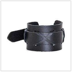 Mgutillart Punk Vintage Alloy Belt Buckle Wristband Wide Leather Cuff Bracelet