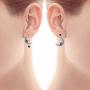 Richapex S925 Sterling Silver Earrings,Crystal Dangle Earrings Moon and Star Asymmetric Drop Earrings for Women Girls