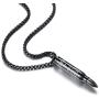 Reve Bible Verse Proverbs 4:23 Stainless Steel Cross Bullet Pendant Necklace for Men, 20-24 Inches Chain