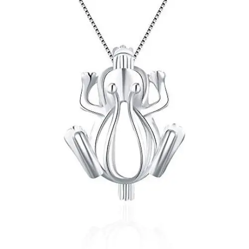LGSY Sterling Silver Frog Pearl Cage Pendants for Women, Design Pearl Cage Pendants for Pearl Jewelry Making, Essential Oil Diffuser Lockets for Pearl Jewelry LGSY Sterling Silver Frog Pearl Cage Pendants for Women, Design Pearl Cage Pendants for Pearl Jewelry Making, Essential Oil Diffuser Lockets for Pearl Jewelry