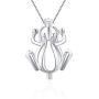 LGSY Sterling Silver Frog Pearl Cage Pendants for Women, Design Pearl Cage Pendants for Pearl Jewelry Making, Essential Oil Diffuser Lockets for Pearl Jewelry