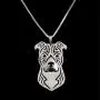 American Staffordshire Pit Bull Dog Sterling Silver Necklace Dangle Earrings Set by Ginger Lyne Puppy Dog Pet Pendant Box Chain Doggie Animal Paw Print Heart Jewelry for Pit Mom Women Girls Teens