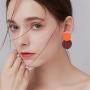 coadipress Round Curved Dangle Earrings Set for Women and Girls Gold Fashion Matte Paint Discs Drop Statement Jewelry