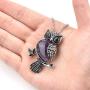 Jovivi Owl Gifts Owl Necklace Healing Crystal Stones Pendant Necklaces for Women Men Natural Amethyst Rose Quartz Gemstone Jewelry for Reiki Spiritual Energy Lucky
