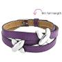 Bling Jewelry Boho Genuine Black Purple Leather Love Slide Charm X Kiss Triple Wrap Bracelet Adjustable Belt Buckle for Teen for Women Silver Tone Stainless Steel