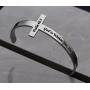 Asqunpin Bible Verse Cross Cuff Bangle Bracelet Christian Gift Baptism Gifts for Women Girls Inspirational Bracelet Religious Gift