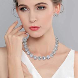 EVER FAITH Elegant Star Round Prong CZ Birthstone Necklace Earrings Set
