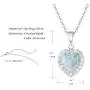 October Birthstone Sterling Silver White Opal Necklace/Earrings Halo Heart Pendant Stud Cubic Zirconia CZ Fire Opal Fine Jewelry for Women October Birthstone Sterling Silver White Opal Necklace/Earrings Halo Heart Pendant Stud Cubic Zirconia CZ Fire Opal Fine Jewelry for Women
