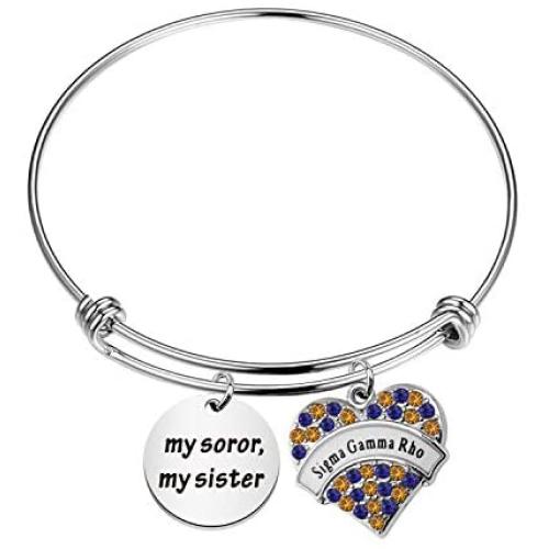 BAUNA Sigma Gamma Rho Sorority Bracelet SGR Charm Bracelet Jewelry My Soror My Sister 1922 Sorority Paraphernalia Gift