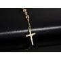 VNOX Unisex Black Stainless Steel Long Rosary Bead Chain Jesus Cross Catholic Crucifix Cross Necklace,36''